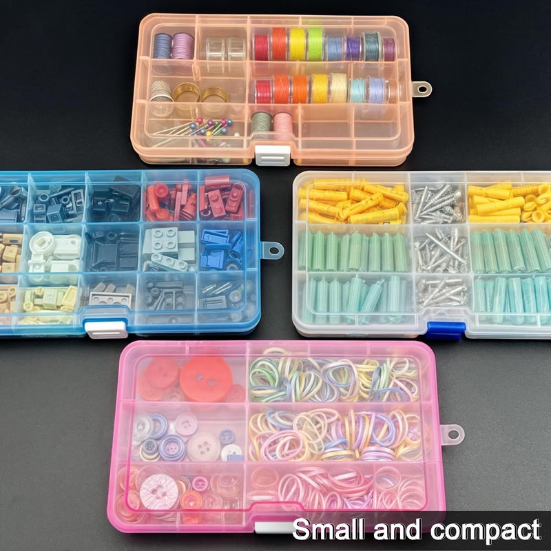 DUOFIRE Plastic Organizer Container Storage Box Adjustable Divider Removable Grid Compartment for Jewelry Beads Earring Container Tool Fishing Hook Small Accessoriesï¼ˆ15 gridsï¼ŒWhite x 4ï¼‰ - Image 4